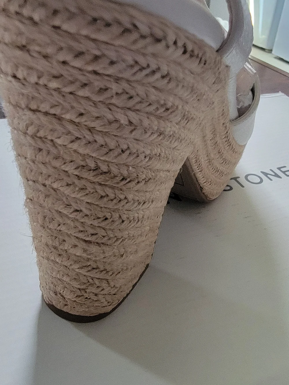 Sun + Stone White Espadrille Platform Sandals
